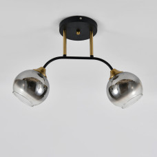 Люстра стельова Light House SRS-20637/2 BK+Copper чорна + мідь, плафони димчасті