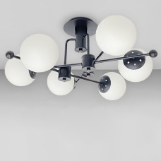 Люстра молекула потолочная Light House SRS-20644A/6 черная, плафоны белые