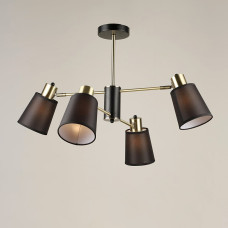 Люстра потолочная с абажурами Light House SRS-20647/4 AB+BK черная + бронза