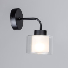 Светильник настенный Бра Light House SRS-20655/1W BK черный, плафон прозрачный + белый