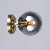Світильник настінний Бра куля Light House SR-20748/1W COP L180*W130*H130 мідь, плафон димчастий