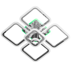 Люстра стельова світлодіодна LED Light House SY-20629/4+1 CR+RGB 445*445*130 102W+28W PULT DU хром