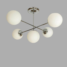 Люстра молекула потолочная Light House SRS-20643A/5 хром, плафоны белые