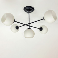 Люстра молекула потолочная Light House SRS-20643B/5 черная, плафоны белые