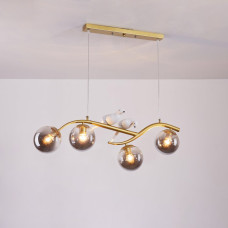 Люстра підвісна кулі Light House SRS-20789/4 золото, плафони димчасті