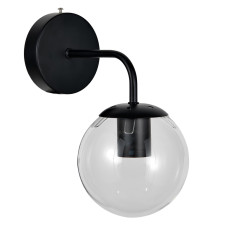 Светильник настенный Бра шар Light House SRS-20807/1W BK черный, плафон прозрачный