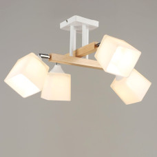 Люстра потолочная Light House SRS-19252/4 белый + дерево + хром