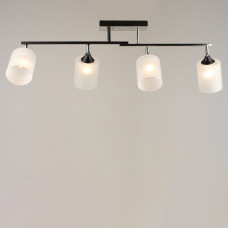 Люстра потолочная Light House SRS-20842/4 E27 черная + хром, плафон белый