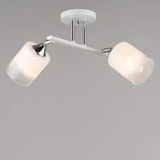 Люстра потолочная Light House SRS-20843/2 белый + хром, плафон белый с прозрачным
