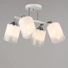 Люстра потолочная Light House SRS-20843/4 белый + хром, плафон белый с прозрачным
