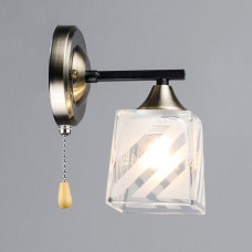 Светильник настенный Бра Light House SRS-20858/1W бронза + черный, плафон прозрачный с белым