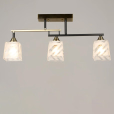 Люстра потолочная Light House SRS-20858/3 AB+BK черная + бронза, плафон прозрачный с белым