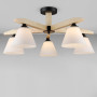 Зображення Люстра стельова Light House SRS-20893/5 BK+WOOD чорна + дерево, плафони білі ИМ Light-Deco 