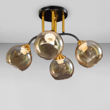 Стельова люстра Light House DX-18786-4 BK+DGD 460*460*300 золото + чорний, плафон бронза