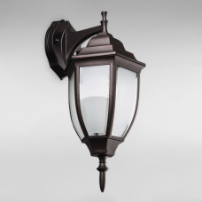 Вуличний настінний світильник Бра Light House DL-18797/1W коричневий, плафон білий матовий
