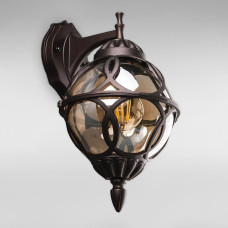 Вуличний настінний світильник Бра Light House DL-18824/1W кавовий, плафон шампань