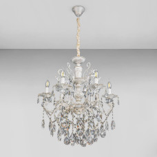 Люстра підвісна класична кришталева свічки Light House DL-18834/6P біла + золото