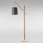 Зображення Світильник підлоговий Торшер з абажуром DL-18839/1F коричневий + латунь+ білий, плафон чорний ИМ Light-Deco 