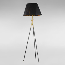 Світильник підлоговий Торшер з абажуром DL-18840/1F чорний + бронза, плафон чорний