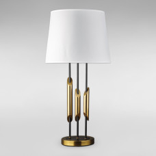 Настільна лампа з абажуром Light House DL-18843/1T латунь + чорний, абажур білий 