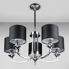 Люстра підвісна з абажуром Light House DL-18846/5 хром, плафон чорний 