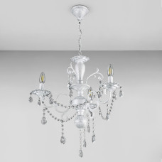Люстра підвісна класична кришталева свічки Light House DL-18847/3 білий + сірий