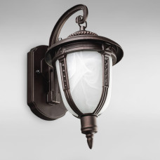 Вуличний настінний світильник Бра Light House DL-18856/1W коричневий, плафон білий матовий