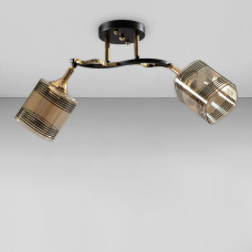 Люстра стельова Light House SC-18861/2 BK+FG 55*29*26 чорний + золото, колір плафона медовий з візерунком