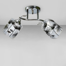 Люстра стельова Light House SC-18862/2 CR 470*180*320 хром, колір плафона прозорий з візерунком