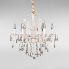 Люстра підвісна класична кришталева свічки Light House SD-18380/6A SWH D600*H600 E14*6 біла