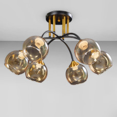 Стельова люстра Light House DX-18786-6 BK+DGD 570*570*350 чорний + золото, колір плафона бронза