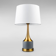 Настільна лампа з абажуром Light House DL-18874/1T латунь + сірий, абажур білий 