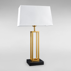 Настільна лампа з абажуром Light House DL-18877/1T чорний + золото, абажур білий