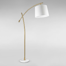 Світильник для підлоги Торшер з абажуром DL-18891/1F латунь + білий, абажур білий