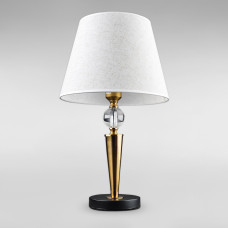 Настільна лампа з абажуром Light House DL-18892/1T чорний + латунь, абажур білий