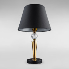 Настільна лампа з абажуром Light House DL-18893/1T чорний + латунь, абажур чорний