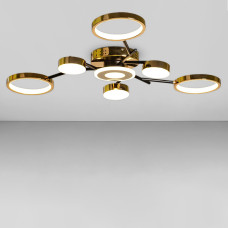 Люстра стельова світлодіодна LED Light House SY-18899/7 BK+GD D938*100 132W, колір золото + чорний