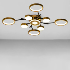 Люстра стельова світлодіодна LED Light House SY-18899/9 BK+GD D938*100 168W, колір золото + чорний