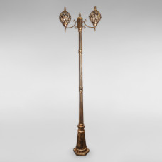 Вуличний ліхтарний стовпчик на два світильники Light House LS-18906-GL-S-2 AB бронза