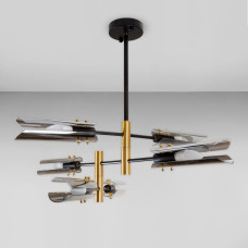 Люстра стельова Light House LS-18913-6 BK чорний + бронза, колір плафона чорний