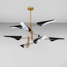 Люстра стельова Light House LS-18920-8 BK бронза, плафон чорний 