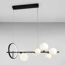 Люстра підвісна молекула Light House LS-17132-7 BK+WH чорна, плафони білі 