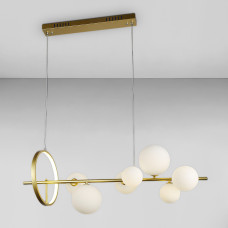 Люстра підвісна молекула Light House LS-17132-7 GD+WH золото, плафон білий 