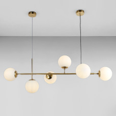 Люстра підвісна молекула Light House LS-18921-6 BRZ+WH бронза, плафон білий 