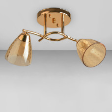 Люстра стельова Light House SRS-18923/2A золото, плафон бурштиновий 