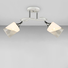 Люстра стельова Light House SRS-18930/2 білий + хром, плафон білий + прозорий