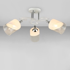 Люстра стельова Light House SRS-18930/3 білий + хром, плафон білий + прозорий