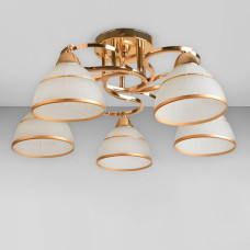 Люстра стельова Light House SRS-18932/5 золото, плафон білий