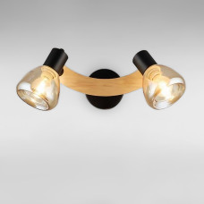 Настінний світильник Бра дерево Light House SRS-18934/2 чорний + бежевий