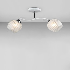 Люстра стельова Light House SRS-18941/2 білий + хром, плафон білий у смужку